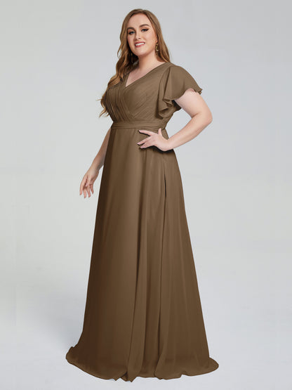 Plus Size Long Bridesmaid Dresses with Sleeves