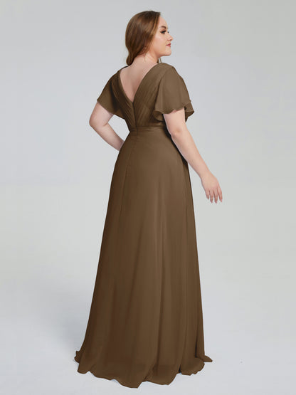 Plus Size Long Bridesmaid Dresses with Sleeves