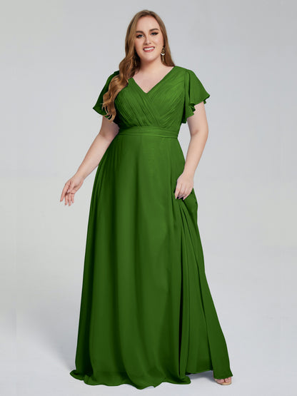 Plus Size Long Bridesmaid Dresses with Sleeves