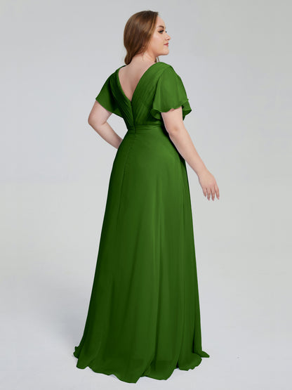 Plus Size Long Bridesmaid Dresses with Sleeves