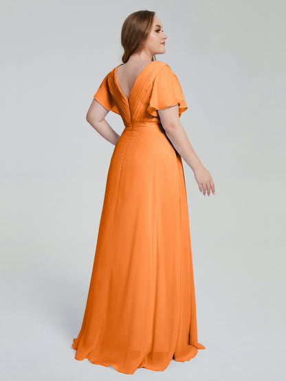 Plus Size Long Bridesmaid Dresses with Sleeves