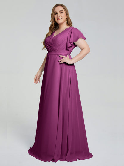 Plus Size Long Bridesmaid Dresses with Sleeves