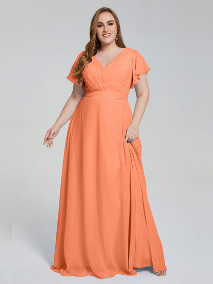 Plus Size Long Bridesmaid Dresses with Sleeves