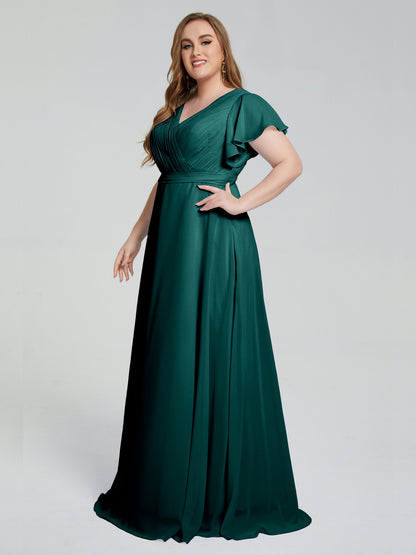Plus Size Long Bridesmaid Dresses with Sleeves