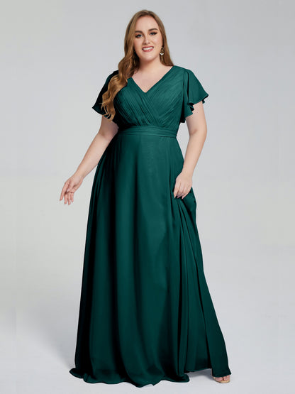 Plus Size Long Bridesmaid Dresses with Sleeves