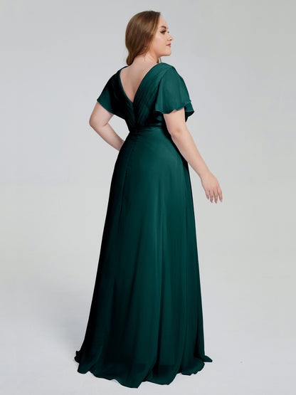 Plus Size Long Bridesmaid Dresses with Sleeves