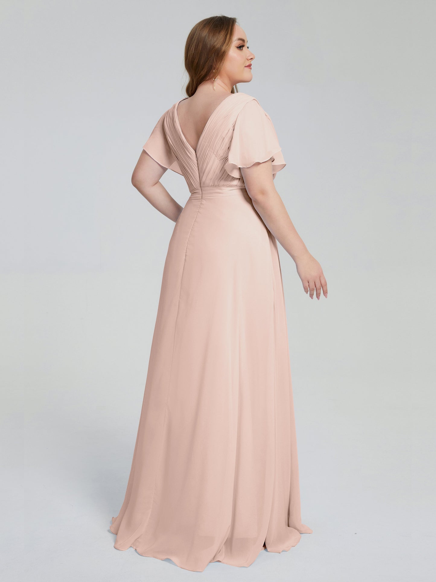 Plus Size Long Bridesmaid Dresses with Sleeves
