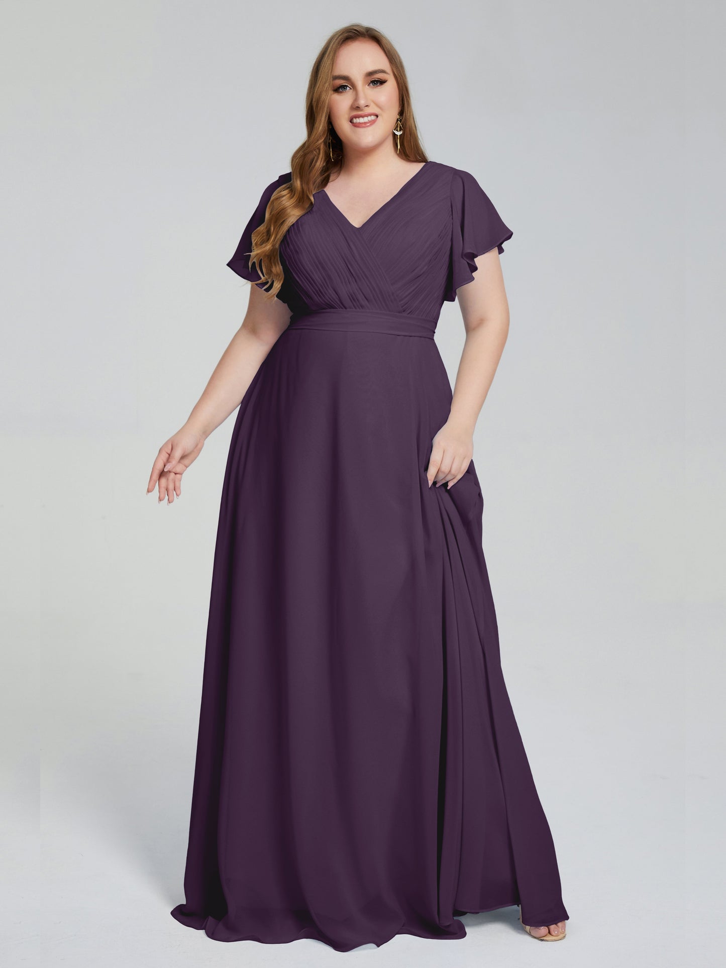 Plus Size Long Bridesmaid Dresses with Sleeves