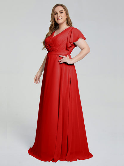 Plus Size Long Bridesmaid Dresses with Sleeves