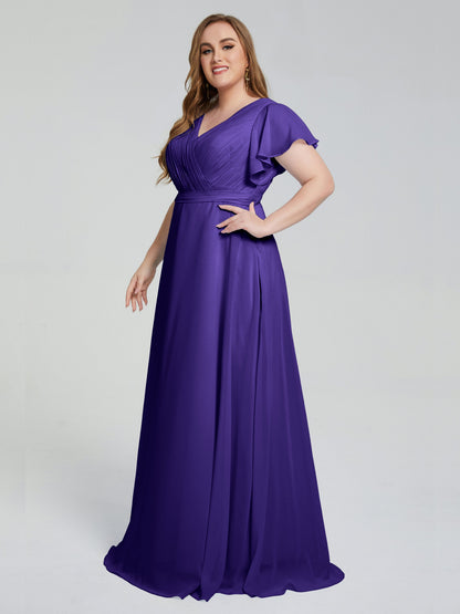 Plus Size Long Bridesmaid Dresses with Sleeves
