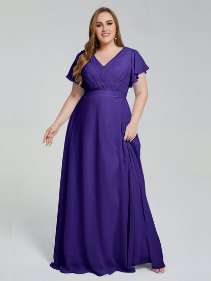 Plus Size Long Bridesmaid Dresses with Sleeves