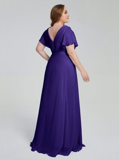 Plus Size Long Bridesmaid Dresses with Sleeves