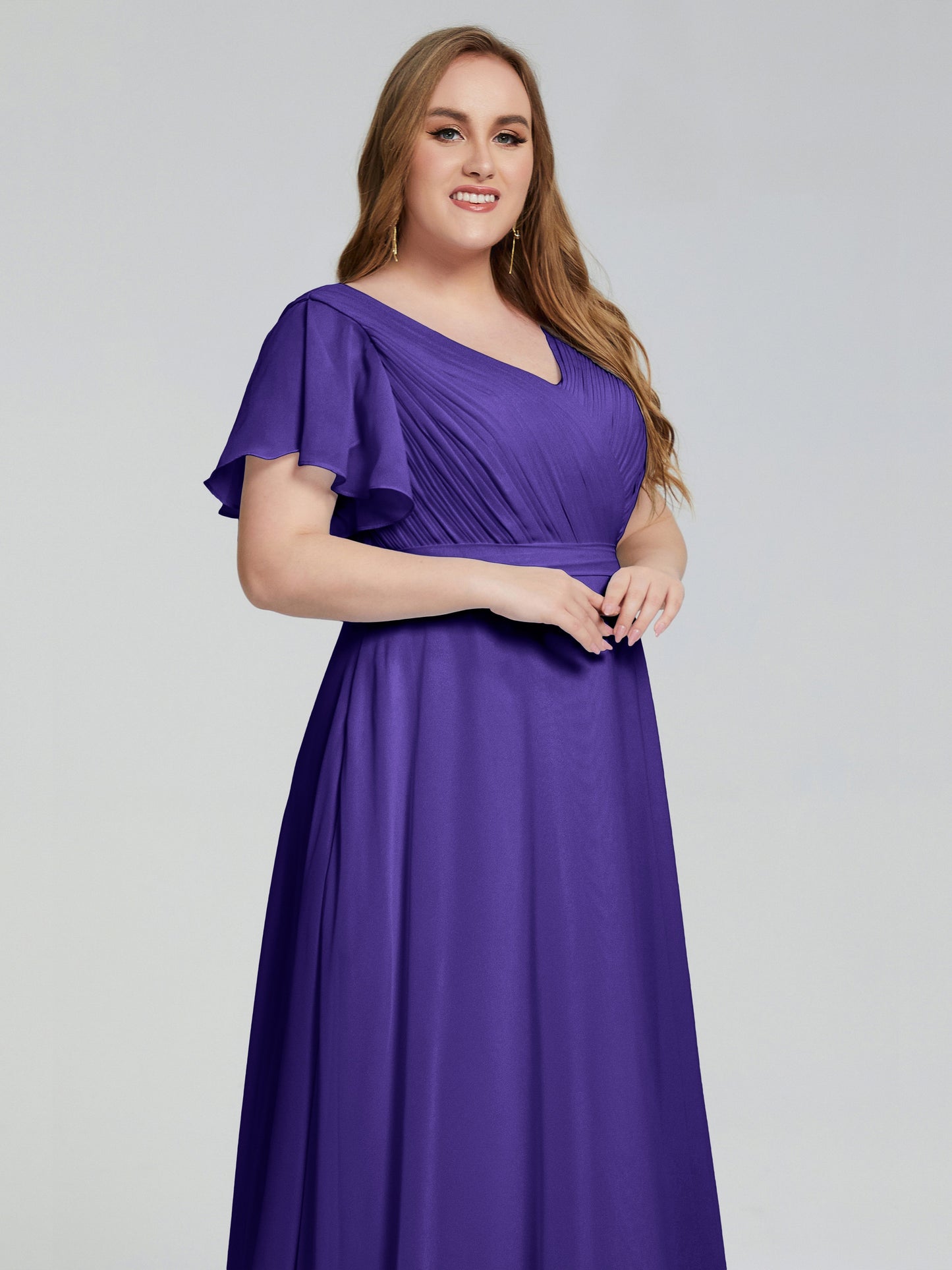 Plus Size Long Bridesmaid Dresses with Sleeves