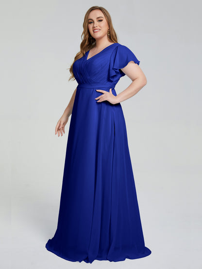 Plus Size Long Bridesmaid Dresses with Sleeves
