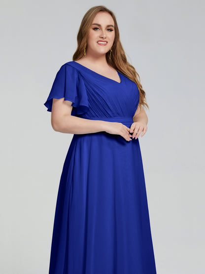 Plus Size Long Bridesmaid Dresses with Sleeves