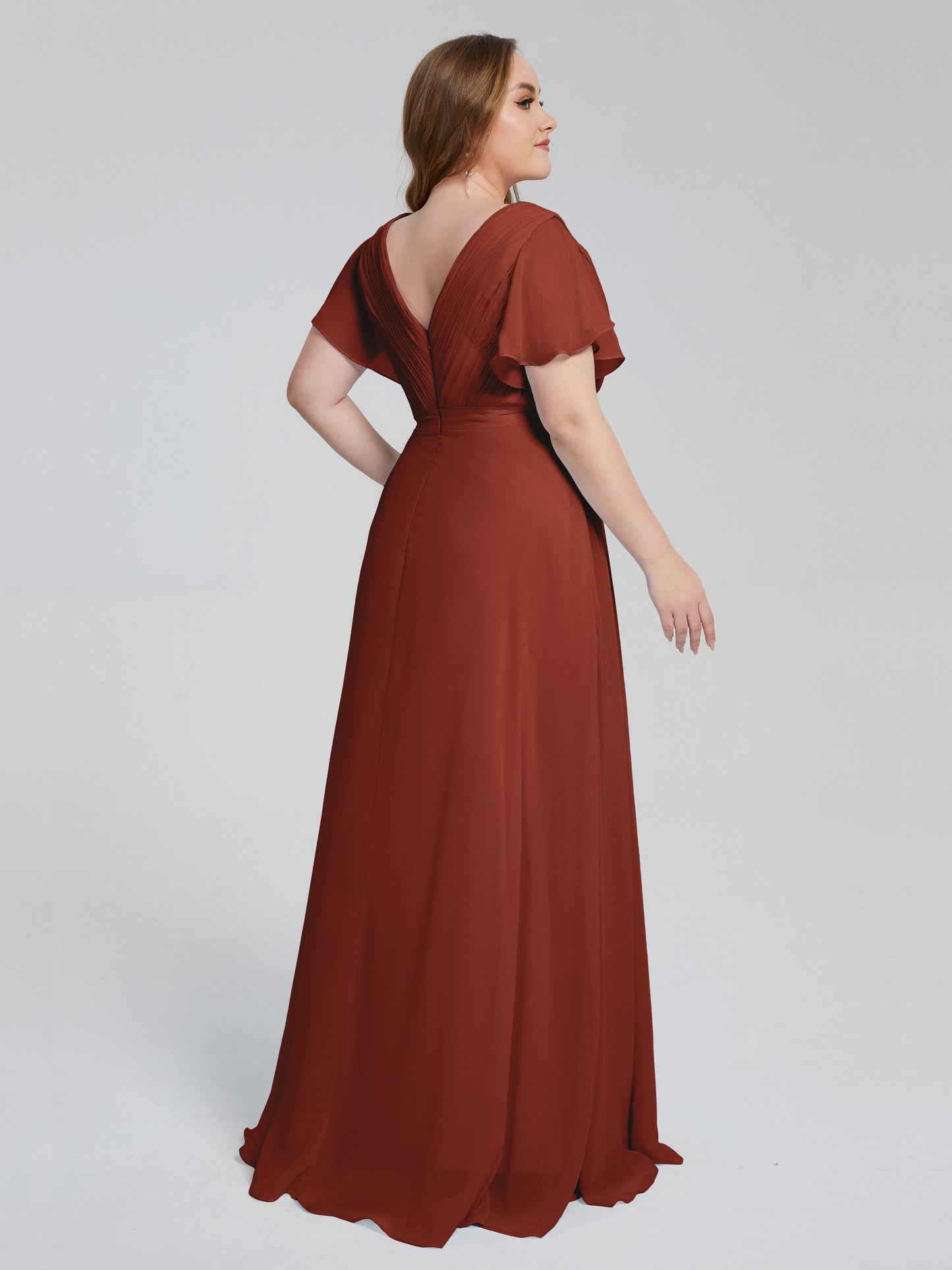 Plus Size Long Bridesmaid Dresses with Sleeves