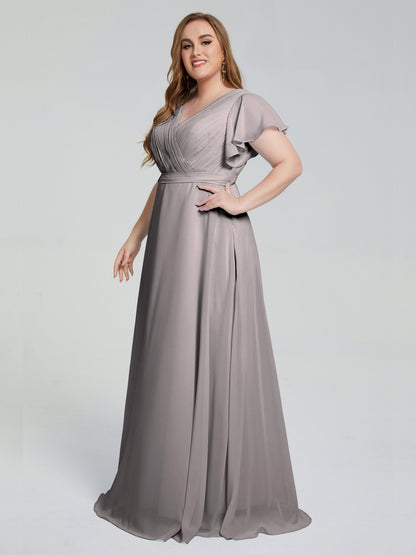 Plus Size Long Bridesmaid Dresses with Sleeves