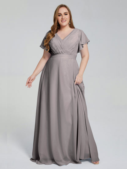Plus Size Long Bridesmaid Dresses with Sleeves