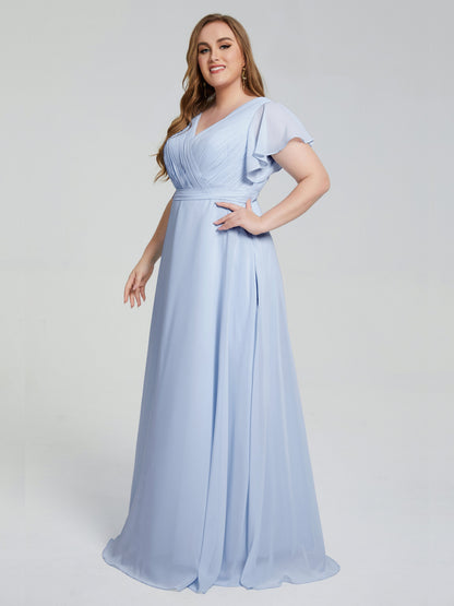 Plus Size Long Bridesmaid Dresses with Sleeves