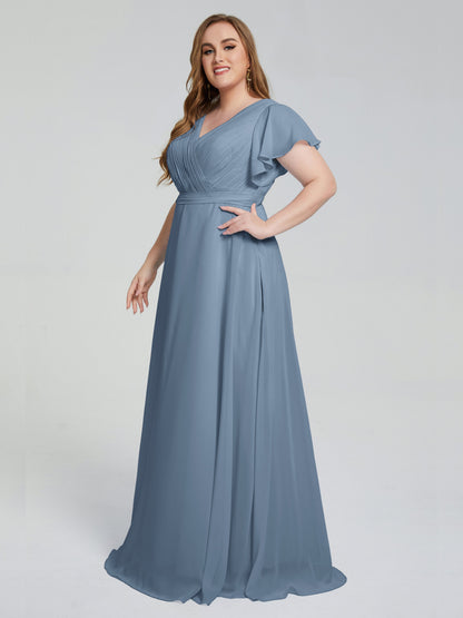 Plus Size Long Bridesmaid Dresses with Sleeves