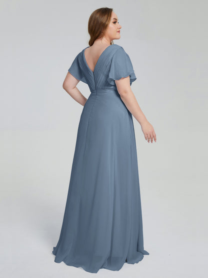 Plus Size Long Bridesmaid Dresses with Sleeves