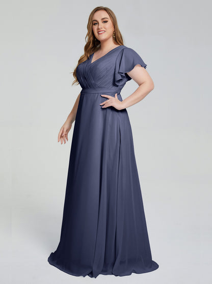 Plus Size Long Bridesmaid Dresses with Sleeves