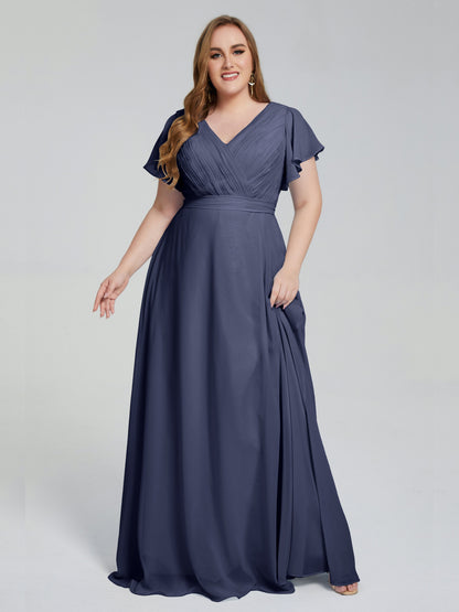 Plus Size Long Bridesmaid Dresses with Sleeves