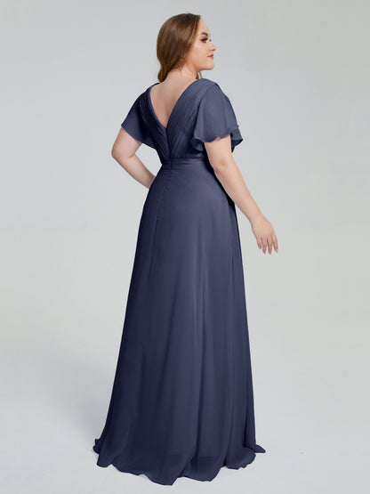 Plus Size Long Bridesmaid Dresses with Sleeves