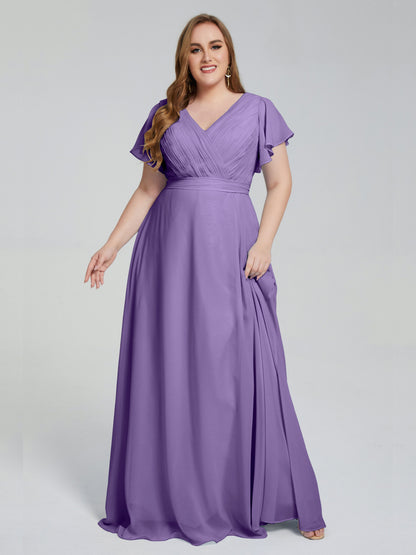 Plus Size Long Bridesmaid Dresses with Sleeves