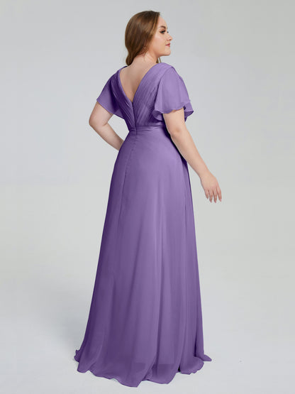 Plus Size Long Bridesmaid Dresses with Sleeves