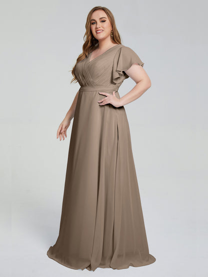 Plus Size Long Bridesmaid Dresses with Sleeves