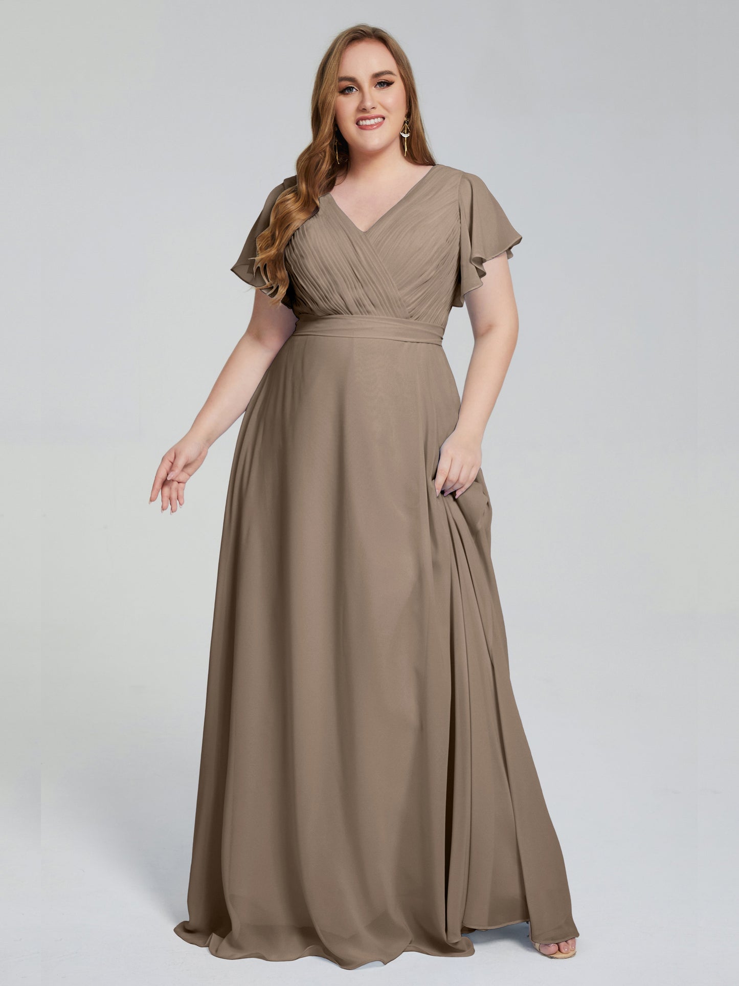 Plus Size Long Bridesmaid Dresses with Sleeves