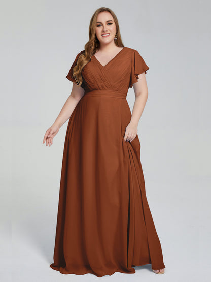 Plus Size Long Bridesmaid Dresses with Sleeves