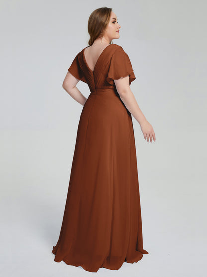 Plus Size Long Bridesmaid Dresses with Sleeves