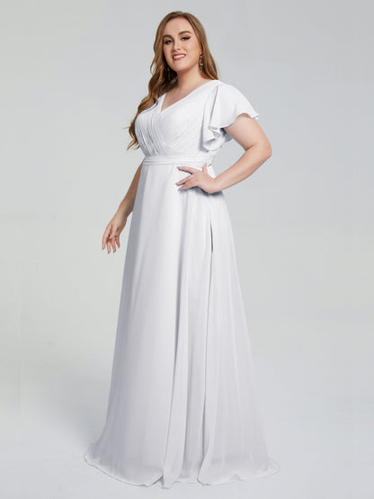 Plus Size Long Bridesmaid Dresses with Sleeves