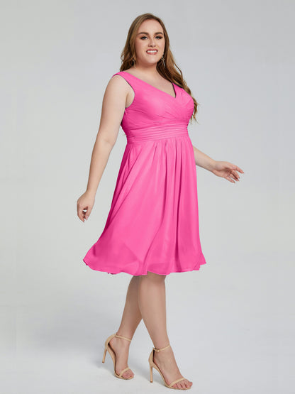 Callie V Neck Midi Mother Of The Bride Dresses With Pockets