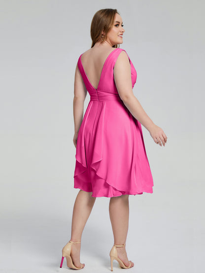 Callie V Neck Midi Mother Of The Bride Dresses With Pockets