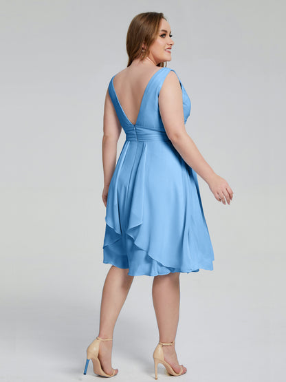 Callie V Neck Midi Mother Of The Bride Dresses With Pockets