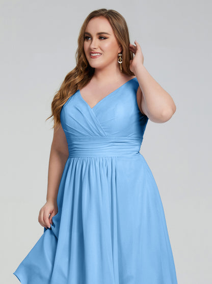 Callie V Neck Midi Mother Of The Bride Dresses With Pockets