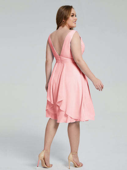 Callie V Neck Midi Mother Of The Bride Dresses With Pockets