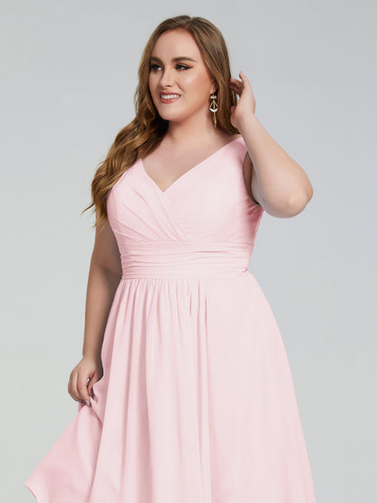 Callie V Neck Midi Mother Of The Bride Dresses With Pockets