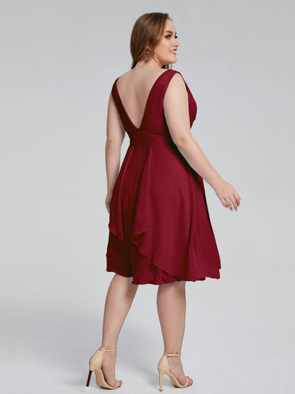 Callie V Neck Midi Mother Of The Bride Dresses With Pockets