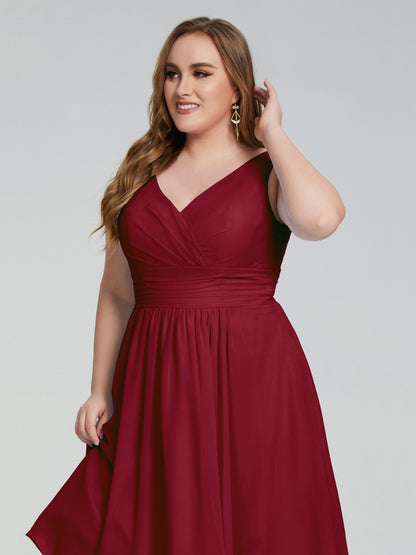 Callie V Neck Midi Mother Of The Bride Dresses With Pockets