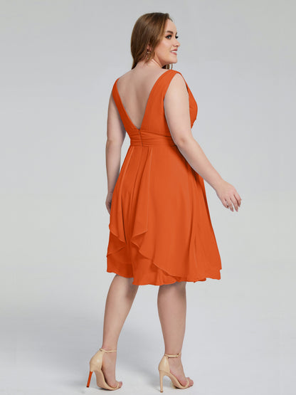 Callie V Neck Midi Mother Of The Bride Dresses With Pockets