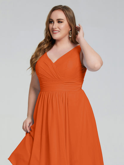 Callie V Neck Midi Mother Of The Bride Dresses With Pockets