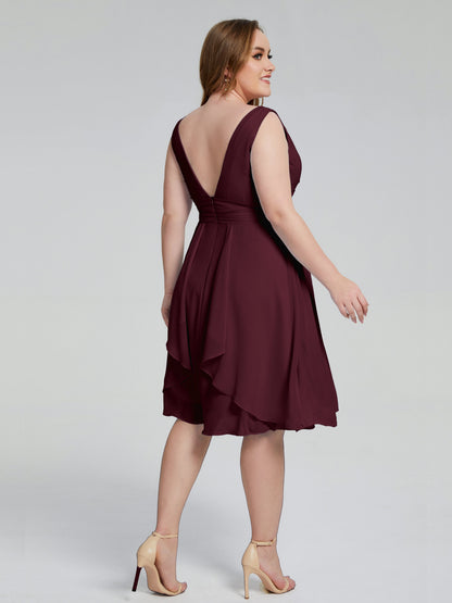 Callie V Neck Midi Mother Of The Bride Dresses With Pockets