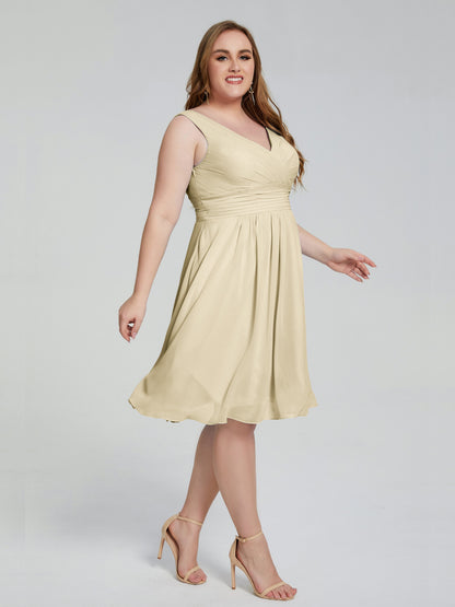 Callie V Neck Midi Mother Of The Bride Dresses With Pockets