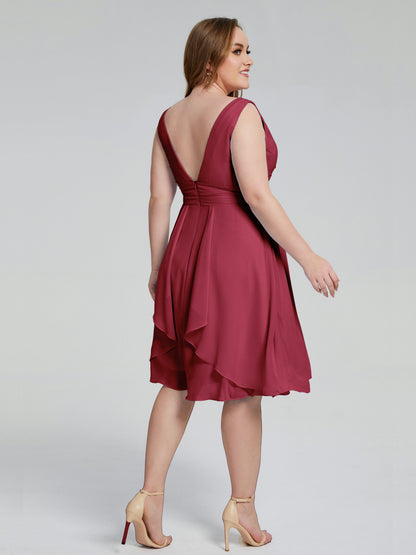 Callie V Neck Midi Mother Of The Bride Dresses With Pockets
