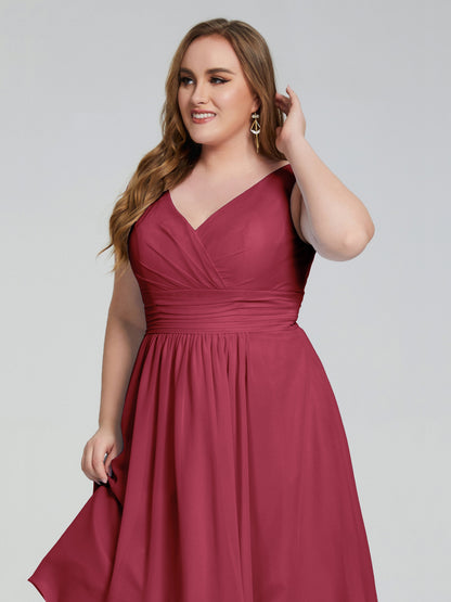 Callie V Neck Midi Mother Of The Bride Dresses With Pockets
