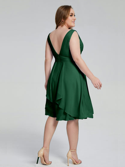 Callie V Neck Midi Mother Of The Bride Dresses With Pockets